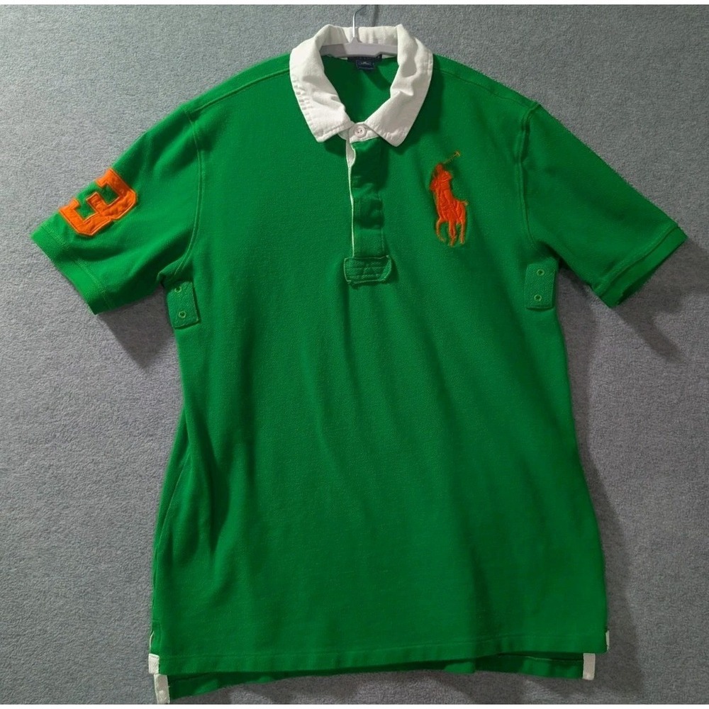 Polo Ralph‎ Lauren Youth XL 18-20 Green Big Pony Polo Shirt Cotton